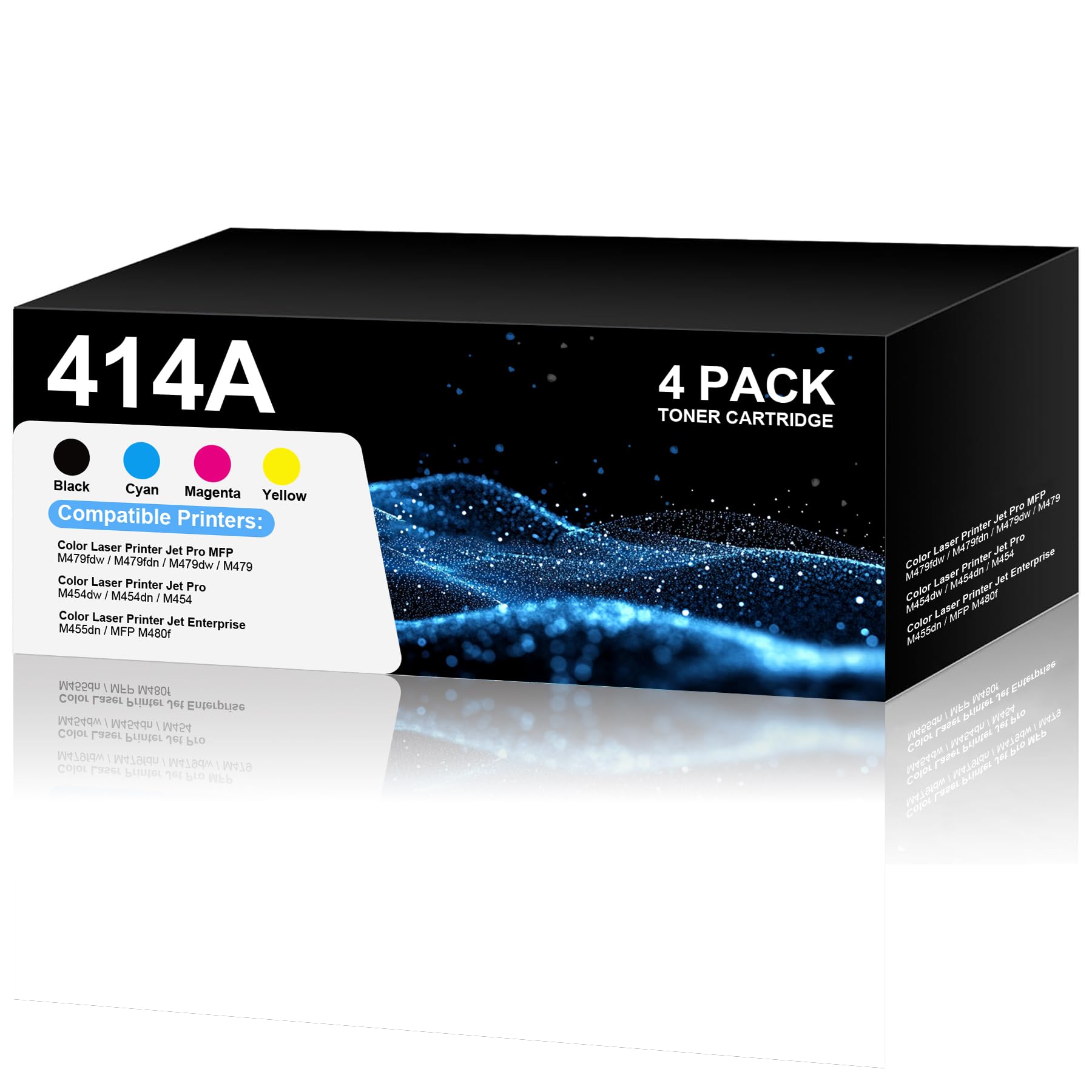 414A Toner Cartridges 4 Pack for Color Laser Printer Jet Pro MFP M479fdw M454dw Replacement for HP 414A 414X Toner with Chip for M479fdn M454dn