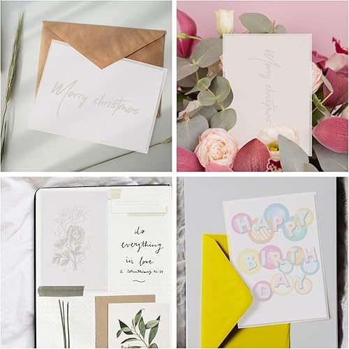 Miniatura 7 de 100 piezas de papel de vitela translúcido, papel de calco imprimible de 5 x 7 pulgadas para invitaciones de boda imprimibles para manualidades,