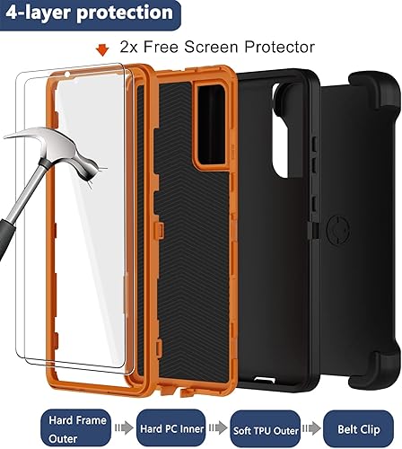 Miniatura 10 de Funda para Samsung Galaxy S20 FE 5G con funda de clip para cinturón, 2 protectores de pantalla, resistente grado militar, cuerpo completo, a prueba
