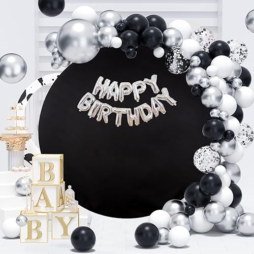 Miniatura 10 de Cubierta de fondo redonda rosa de 7.2 x 7.2 pies, círculo rosa, fondo de fotografía de cumpleaños, para fiestas, baby shower, bodas, decoraciones