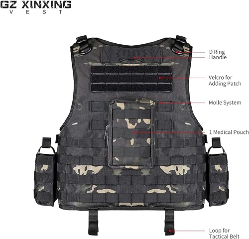 Miniatura 8 de Chaleco GZ Xinxing táctico para paintball, color negro