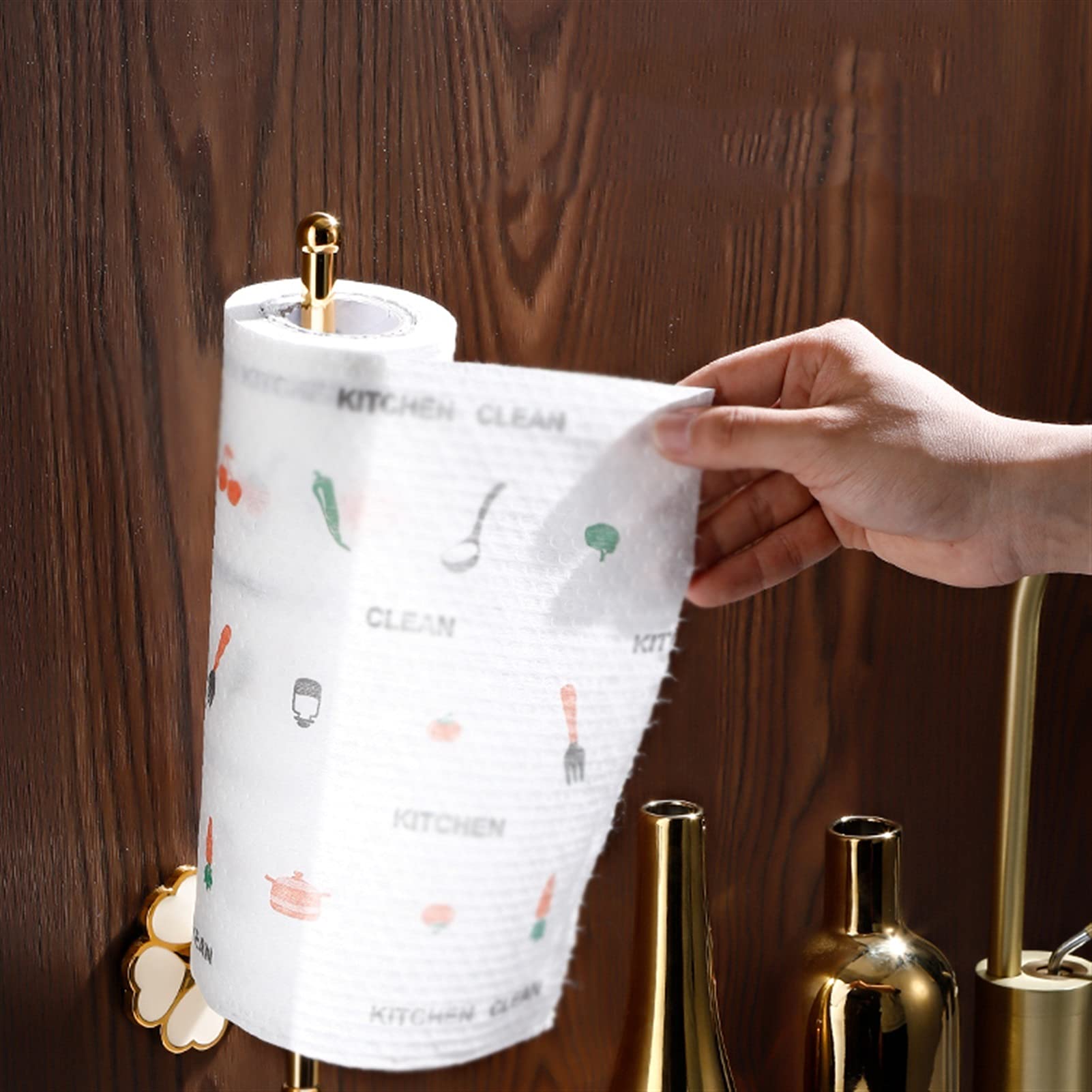 YXSH Portarrollos De Cocina Portarrollos De Cocina Creativo Portarrollos De Papel Montado En La Pared Portarrollos De Toallas Dispensador Adecuado para Cocina Despensa Lavandería Garaje Portarrollos