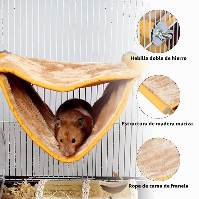 Foto 4 de 6 de 1 Pieza de Hamaca para Animales Pequeños, Hamaca para Mascotas Pequeñas, Nido para Mascotas con Hámster