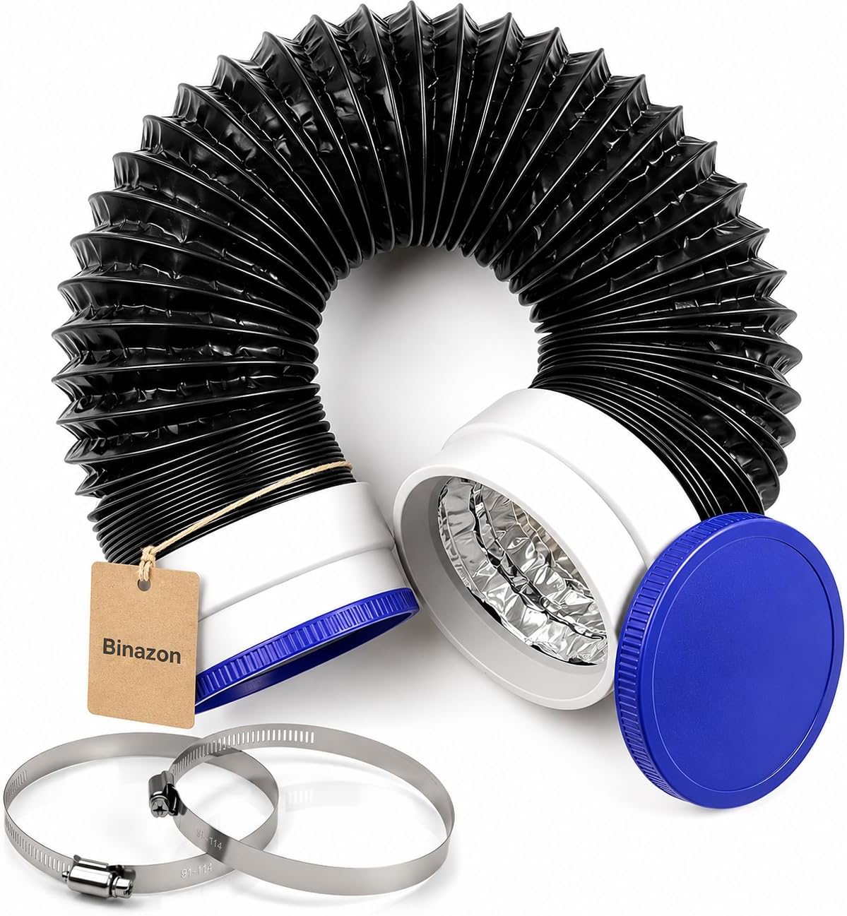 5 FT Dryer Vent Hose, 4 Inch, 6-Layer Duct with Seals and Clamps