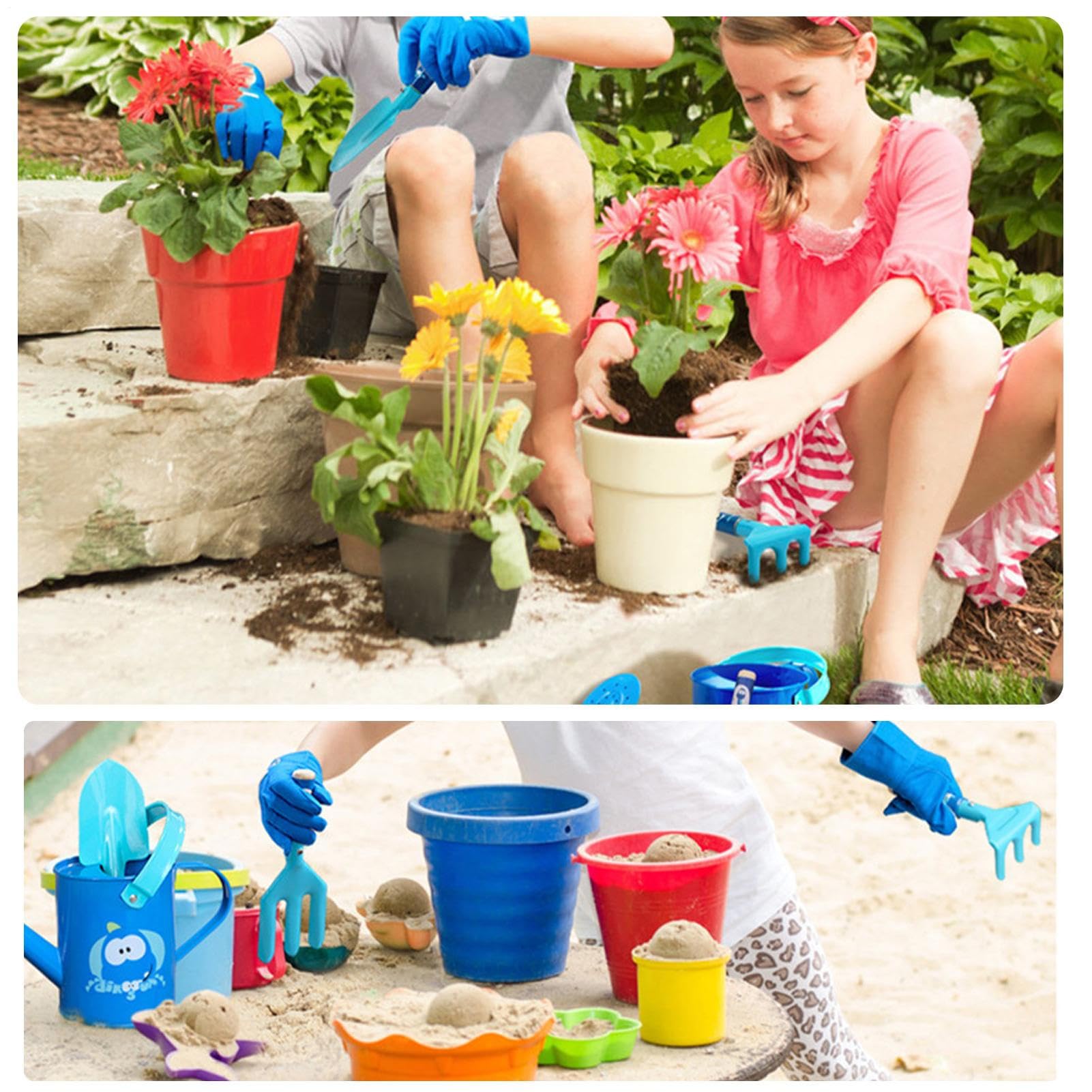 Gartengeräte Für Kinder Bodenlockerer Pflanzspaten | 7-teiliges Kindergartenset Für Balkon Garten Kindergarten Kinder Von 3-8 Jahren