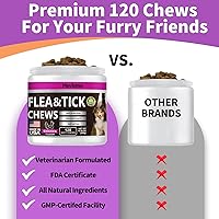 Vista 3 de Flea and Tick Prevention for Dogs Chewables, Natural Dog Flea and Tick Control Supplement, Flea Treatment for Dogs, Oral Flea and Tick Chews Treats