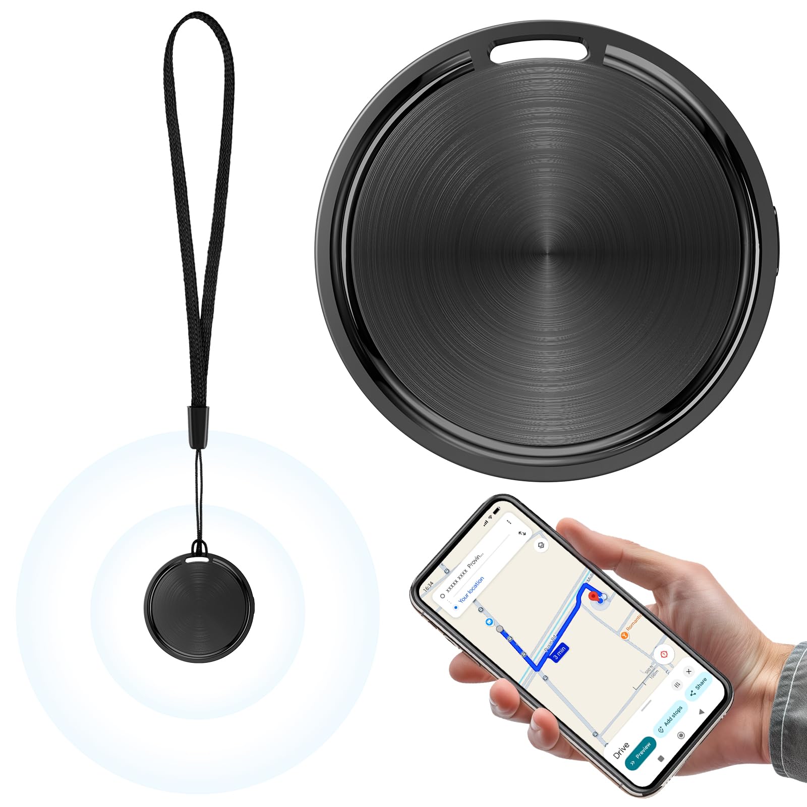 Air Tracker Tag Android,Smart Tracker Tag GPS Localizzatore Chiavi Compatibile con Trova Dispositivo(Solo Android) Air Tracker Tag Bluetooth Localizzatore Chiavi per Chiavi/Bagagli/Valigie