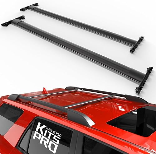 KitsPro Barras transversales para portaequipajes de techo de 260 libras para Toyota 4Runner 2010-2024 (solo apto para rieles laterales elevados de