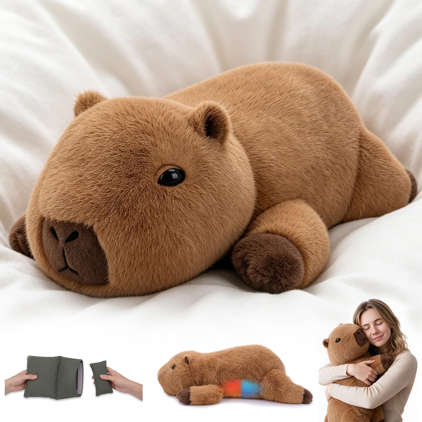 SQEQE Giant Weighted Capybara Stuffed Animal Large Plush Toy Pillow 51CM