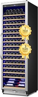 Upgraded 190 Bottles Wine Cooler Refrigerator,24 Inch Wide Wine Fridge with Professional Temperature Control System, Freestanding or Built-in installation, Quiet Operation