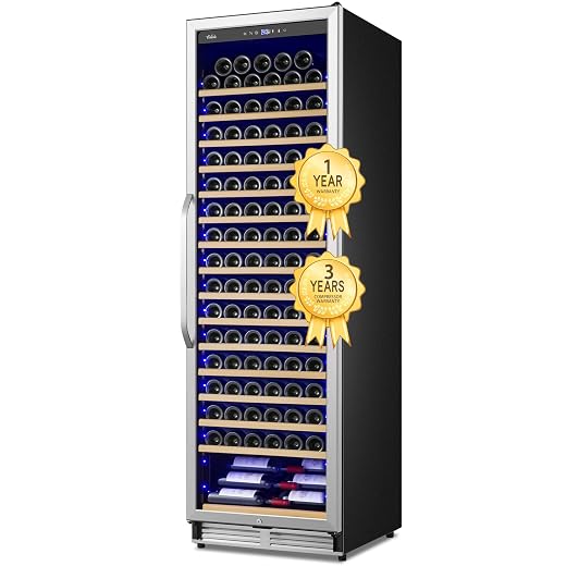 Upgraded 190 Bottles Wine Cooler Refrigerator,24 Inch Wide Wine Fridge with Professional Temperature Control System, Freestanding or Built-in installation, Quiet Operation