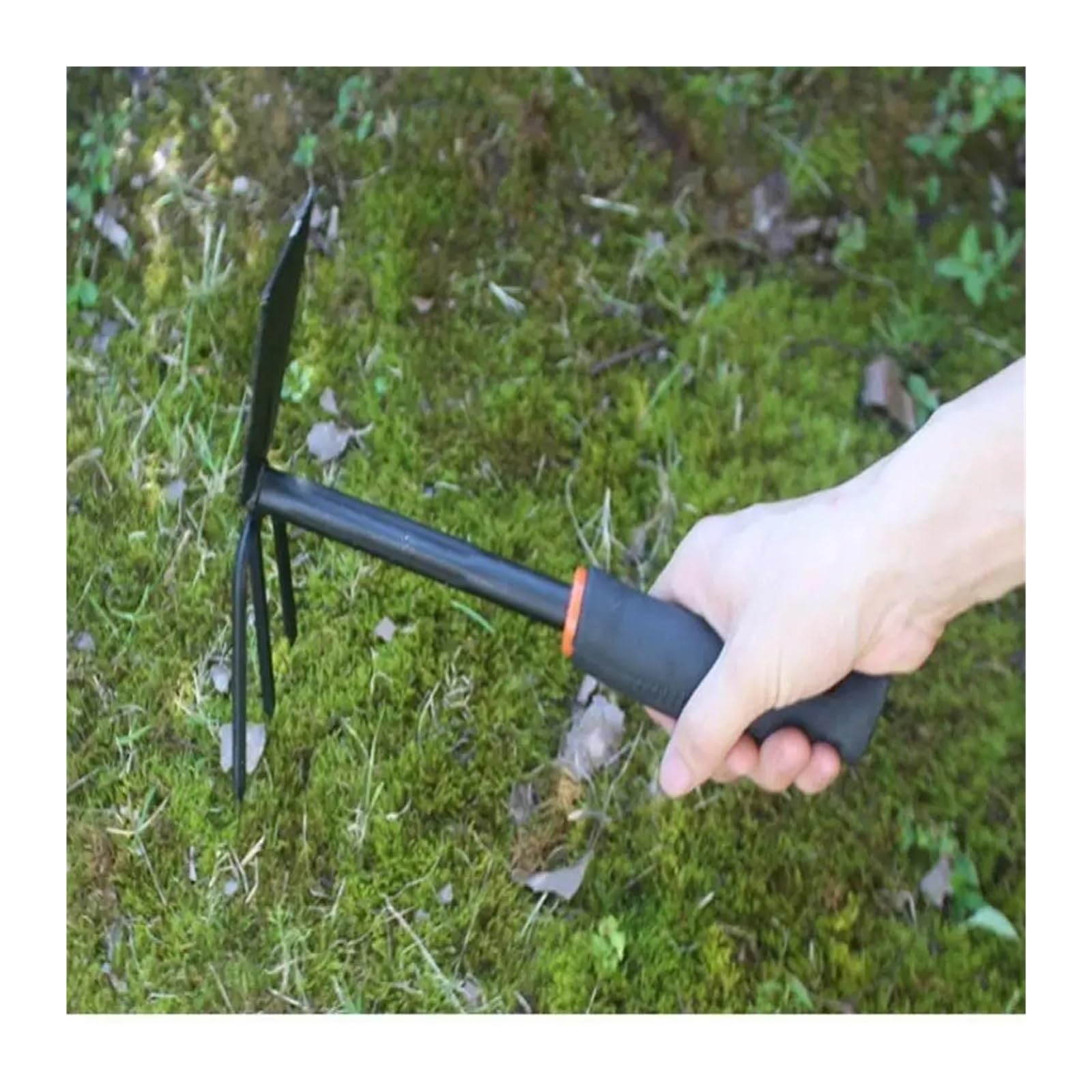 Jätharken 2-in-1 Hacken & Egge zum Lockern von Boden, Handheld-Eisenwerkzeug für Gartenanbau und Unkrautentfernung, langlebige und effiziente Gartengeräte