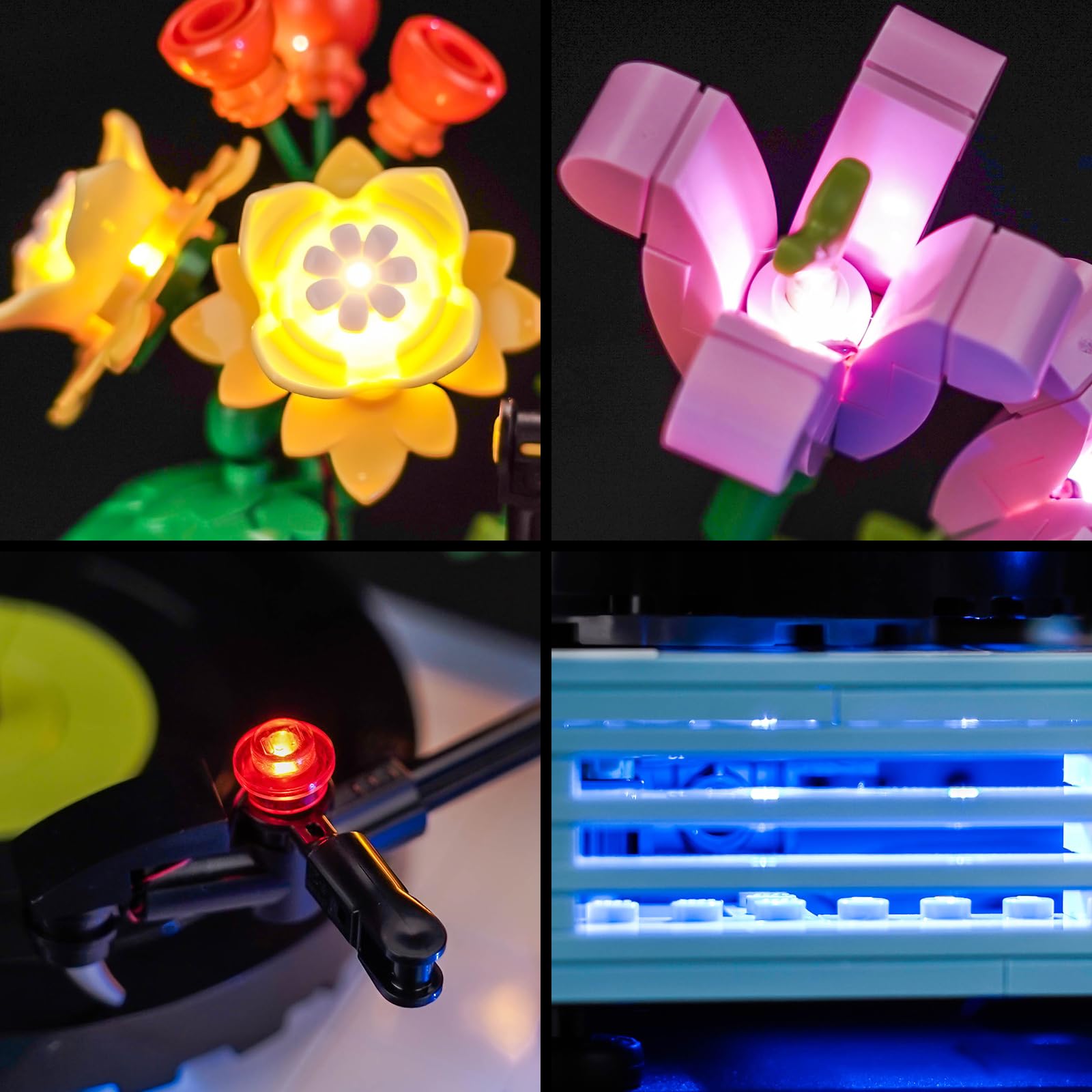 Led Licht Set Kompatibel mit Lego Record Player with Flowers 31172 (Kein Modell), Dekorationsbeleuchtungsset Compatible with Lego 31172 Record Player with Flowers Kreative Spielzeug - 5
