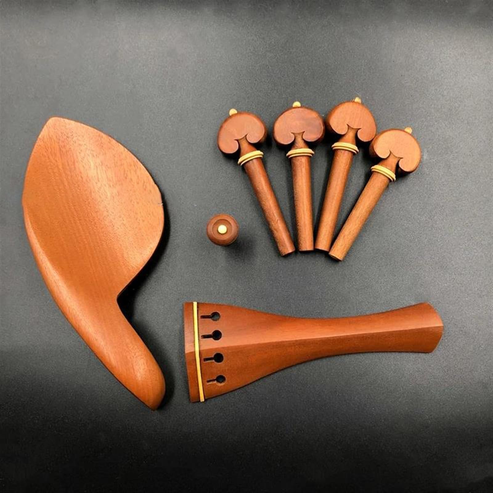 Akcesoria do skrzypiec 1 Zestaw 4/4 Skrzypce Akcesoria Części Okucia Drewno Jujube Strunnik+kołki Stroikowe+kołki Końcowe+podbródek/uchwyt Podbródka(Style2)