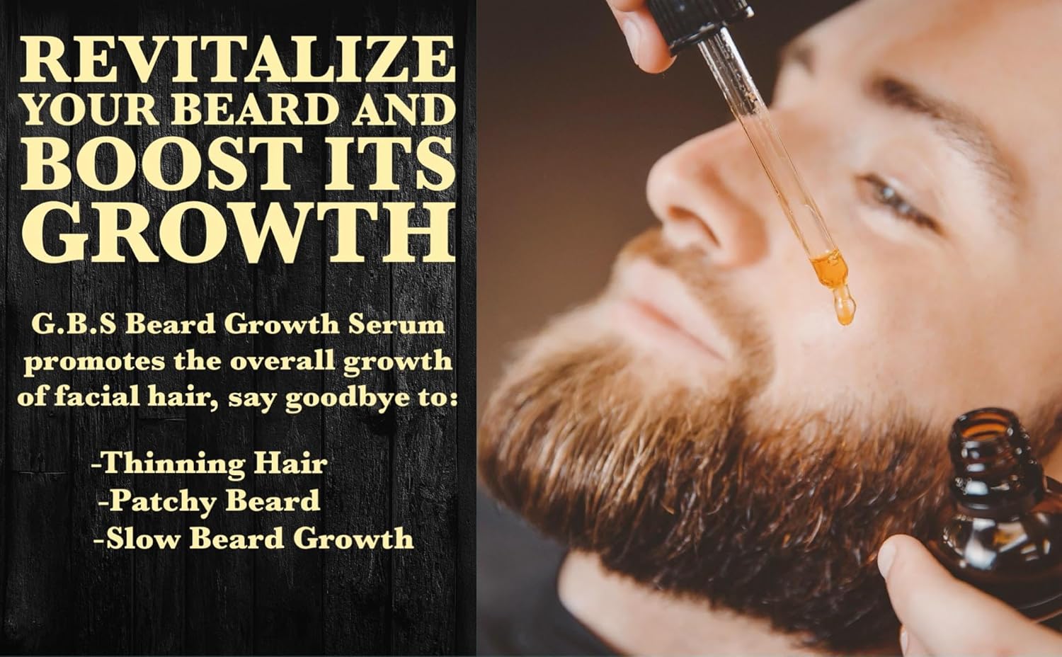 G.B.S Men's Beard Grooming Kit - Beard Oil, Growth Serum with Biotin, Balm, Brush and Comb Gift Set