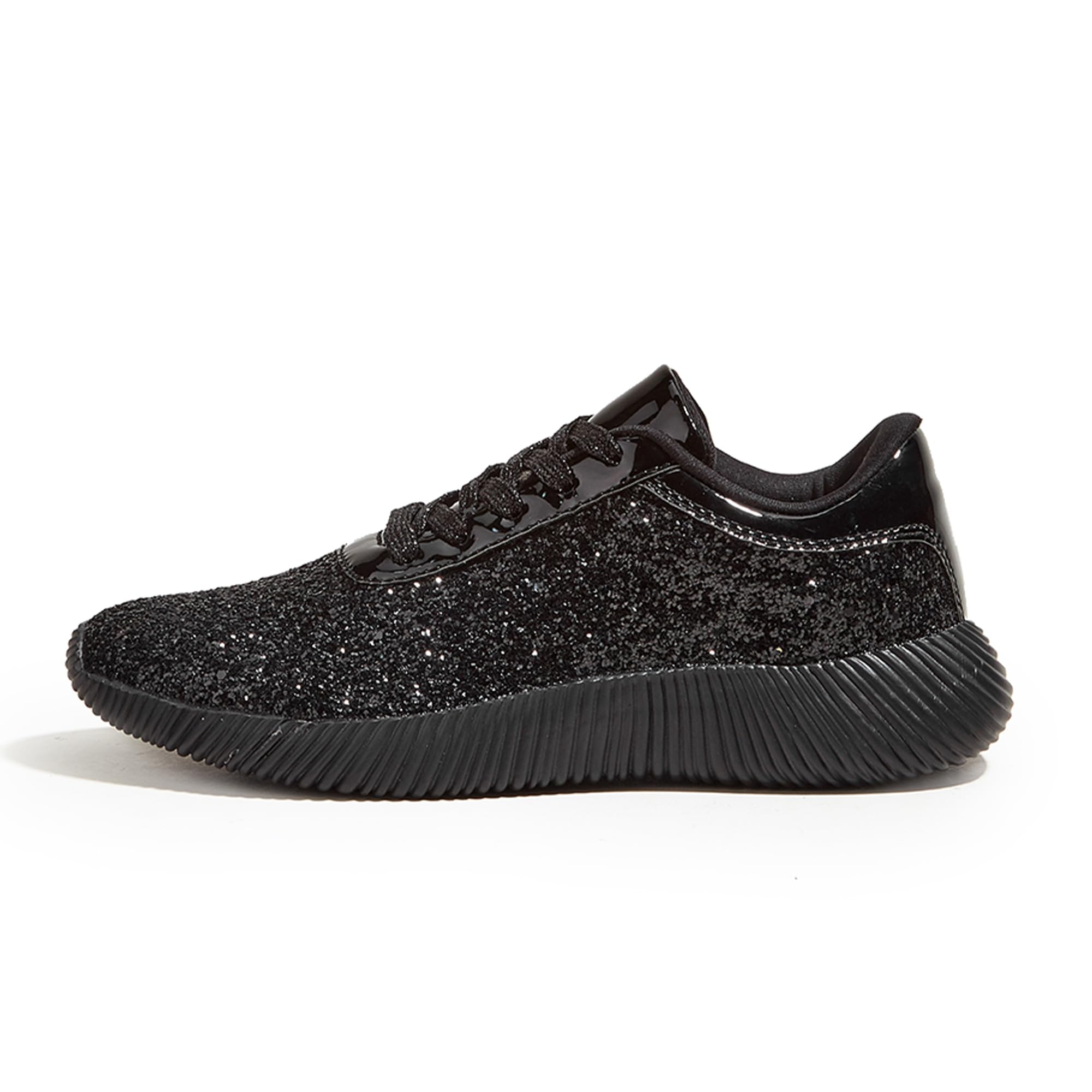 LUCKY STEP Sneakers Donna Glitter con Lacci | Tomaia glitter, soletta imbottita, interno morbido, lacci e suola in gomma testurizzata per look casual.