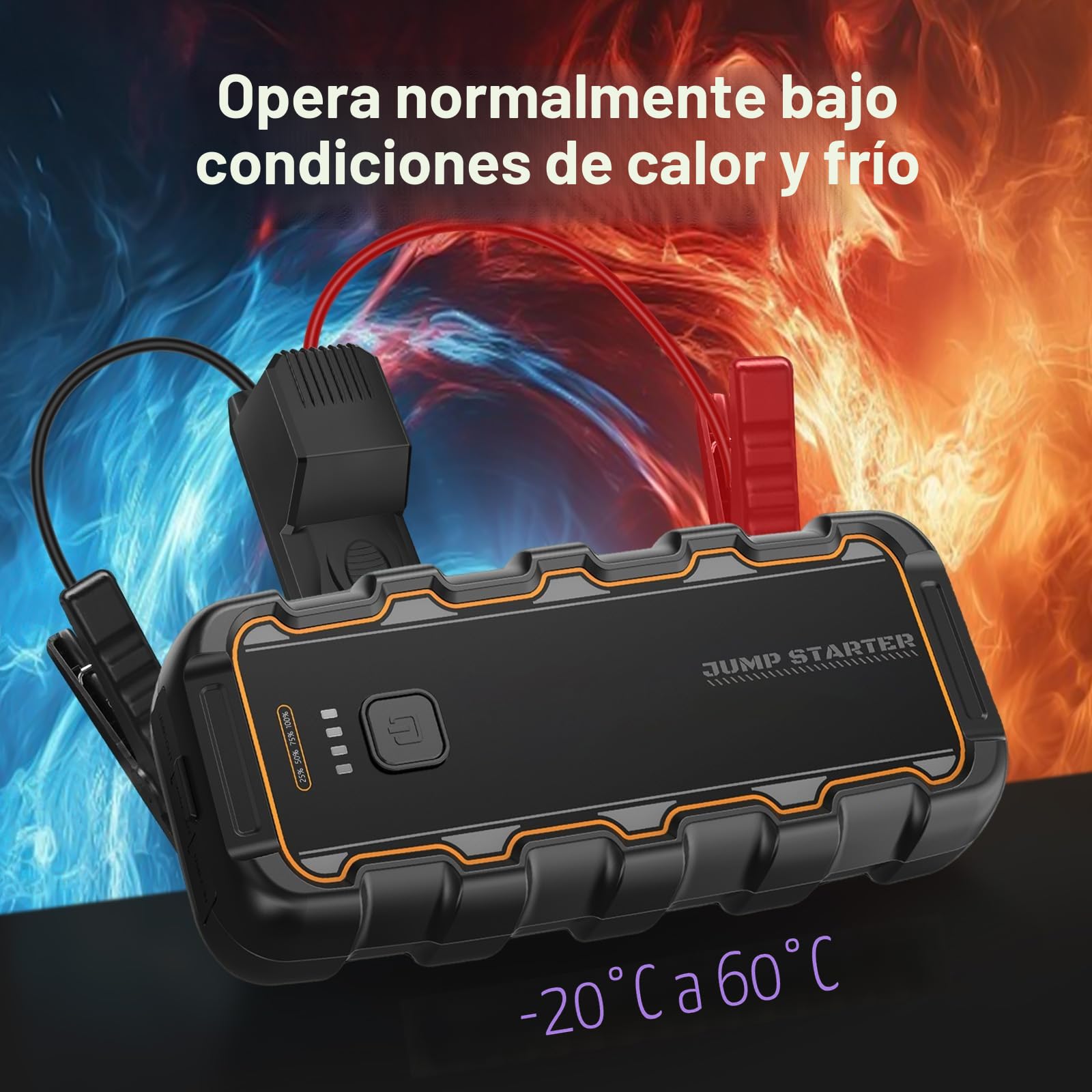 Arrancador de Baterias de Coche 7000 A, Arranca 6.0 L Gas/3.0 L Diésel, Booster Batería 12 V, para Coches, Camiones, Moto, Barcos - Arrancador de Coches Portátil para Emergencias, Viajes y Camping