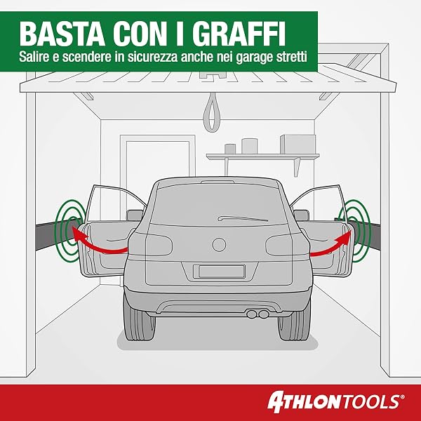 ATHLON TOOLS 2 protezioni delle pareti del garage FlexProtect, lunghe 2 m ciascuna, protezione estremamente spessa per il bordo della portiera di autovetture, autoadesiva, idrorepellente - 3