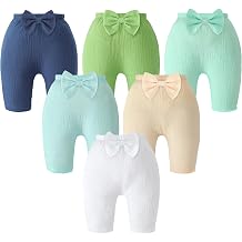 Baby Pants 6-Pack Cotton Linen Jogger Pants & Baby Sweatpants for Boys & Girls Elastic Waist Infant Bottoms