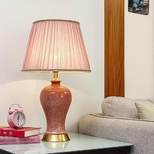 Miniatura 8 de Lamp for Desk Retro Metal Base Ceramic Table Lamp Bedroom Bedside Table Room Living Room Decorative Ornaments Lamp Desk Lamps for Home Office(Small)