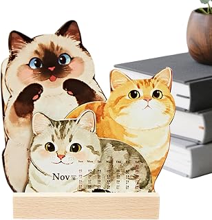 デスクカレンダー 2026年 可愛い猫と犬の月間プランナー