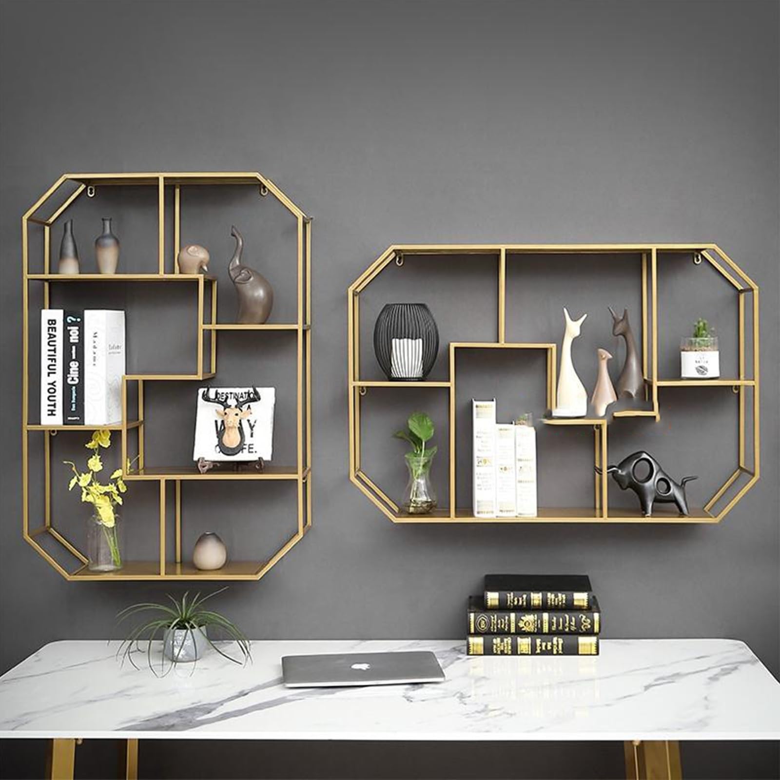Schwarz und Gold eisen display ständer，Lagerraum modern wine rack，weinregal zur wandmontage，modern weinglashalter wand，Schlafzimmer，Haushaltsgebrauch，Wohnzimmer，Küche(Gold,Vertical style 95*65cm)