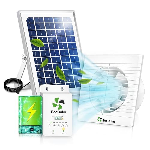Solar Exhaust Fan 4' with Thermostat and Battery for Chicken Coop