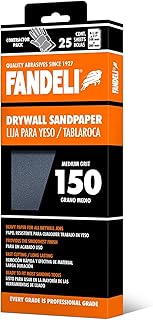 Sponsored Ad - Fandeli 36574 150 Grit Drywall Sandpaper Sheets, 4-1/4" x 11", 25-Sheet
