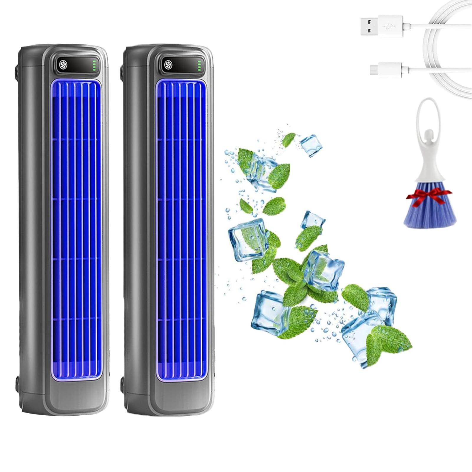 Brizaac Cooling Ace Portable Air Conditioner - USB Rechargeable Personal Fan, 3 Speeds, Quiet