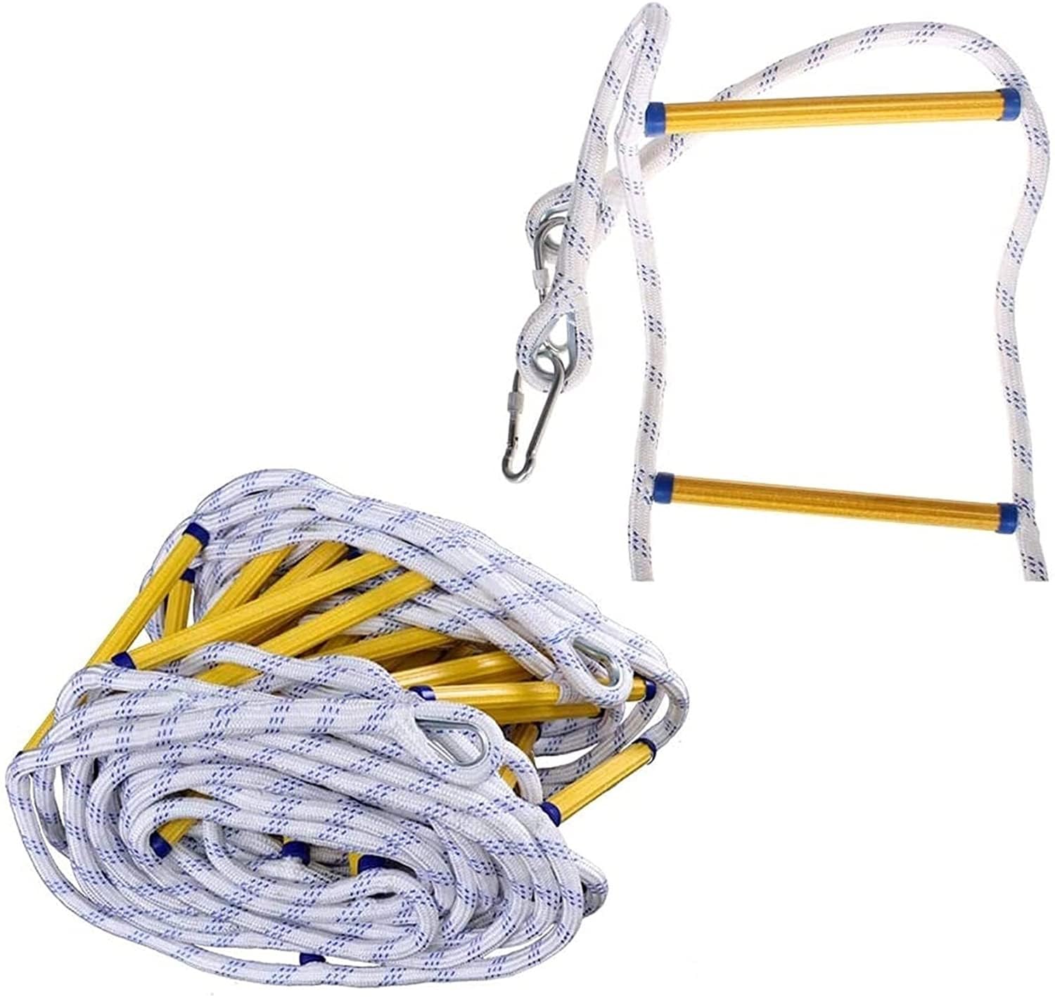 Échelle de sauvetage en corde nylon 45m avec harnais complet pour sécurité incendie