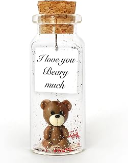 Kseniya Revta Girlfriend and Boyfriend Gifts - Personalized Anniversary Present for Him or Her - Custom Photo Gift Bottle to Husband Wife - Party and Birthday Presents (Brown Bear, Gift Bottle)
