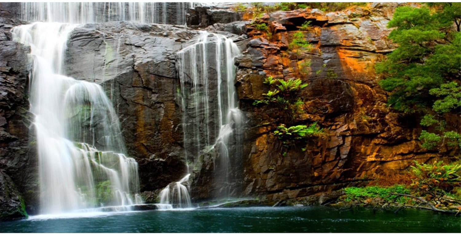 AWERT 24x16 inches Waterfall Terrarium Background Tropical Aquarium Background Mountain Lake Reptile Habitat Background