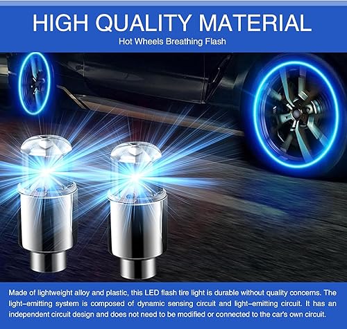 Miniatura 3 de jokormo 6 luces intermitentes para automóvil, dinámicas y frías con detección de vibraciones Hot Wheels American Valve Lights, accesorios