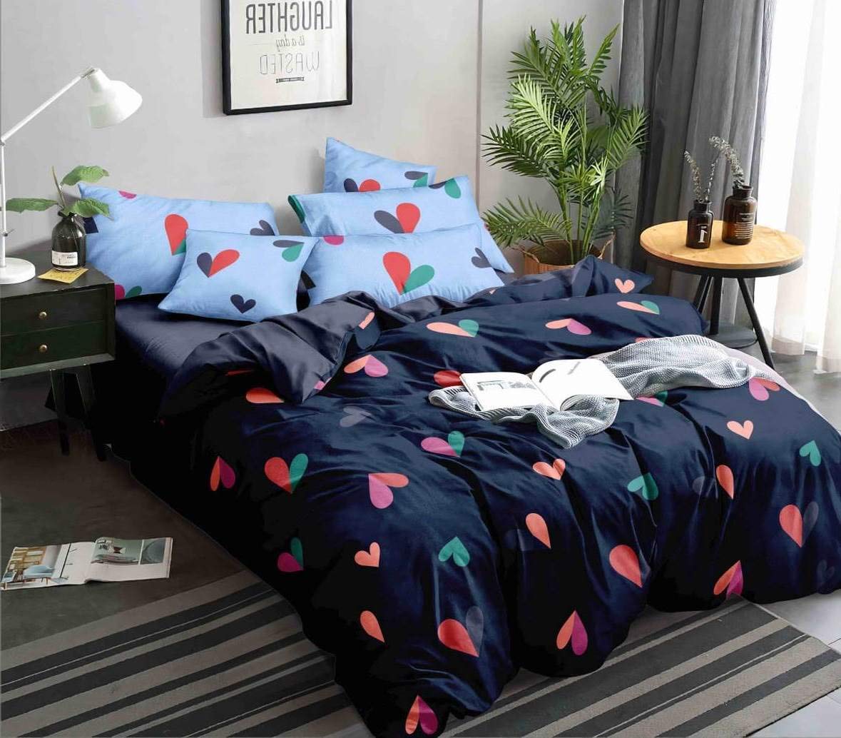 Mist Blue Duvet Cover - King Size, Reversible -23