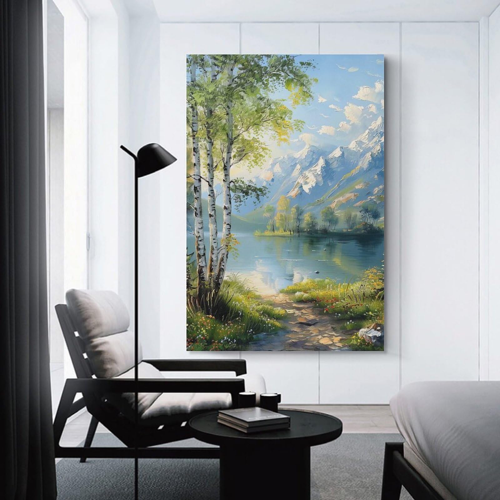 Junmoney Tranquil Nature Hanging Wall Art, 24x36inch(60x90cm), for New Homes, Bedrooms Or Workspaces, Thoughtful Wall Decor for Art Lovers