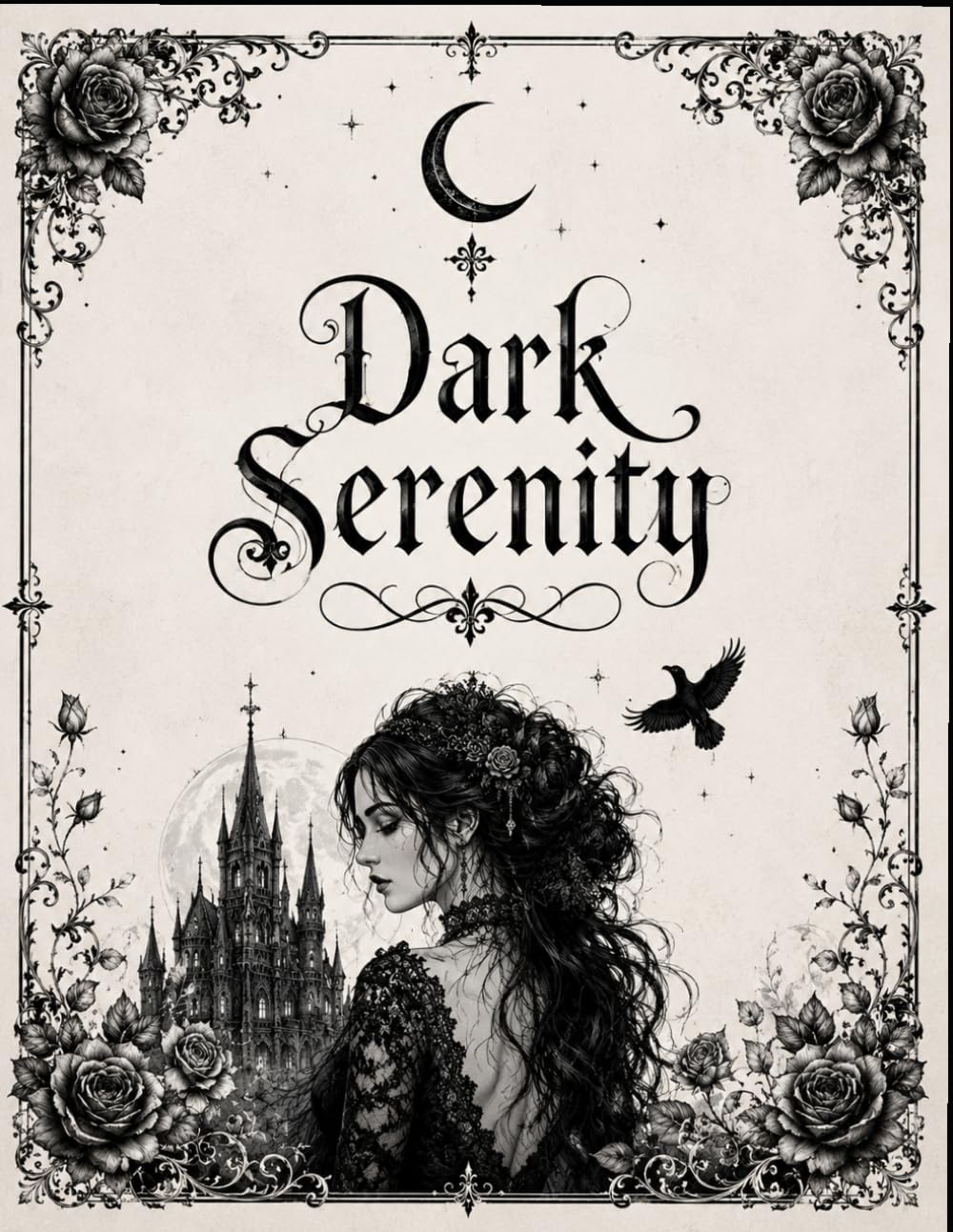 Dark Serenity: Livro de Colorir Gótico para Adultos | Relaxamento, Alívio do Estresse e Arte Sombria