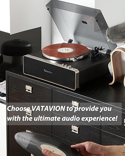Miniatura 7 de Tocadiscos de vinilo con altavoces, tocadiscos Bluetooth de alta fidelidad para discos de vinilo, cartucho magnético AT-3600L, transmisión por
