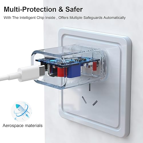 Miniatura 3 de Paquete de 3 cargadores de iPhone certificado MFi, bloque de cargador de pared USB C de 20 W PD con cable tipo C a Lightning de 6 pies, adaptador de