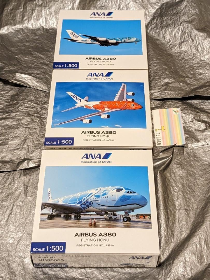 ANA 全日空商事 エアバス A380 FLYING HONU 3機　1：500 全日空商事 A380 ANA 全日空 FLYING HONU(フライングホヌ/カイ