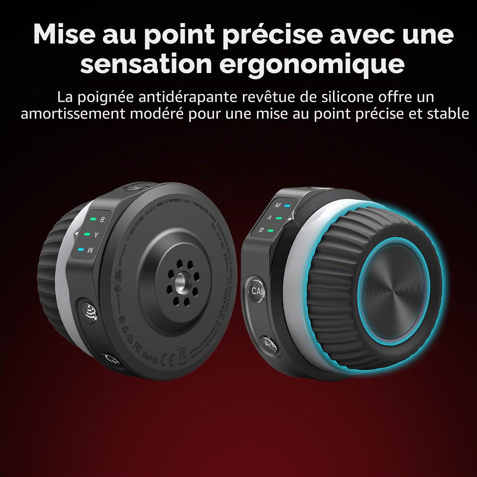 SMALLRIG Contrôleur de Volant Sans Fil (Lite) pour Follow Focus, Marquage A/B à une Seule Touche, Autonomie de la Batterie de 21 Heures, Contrôle Simplifié, Légère, Confortable et Compacte - 4295