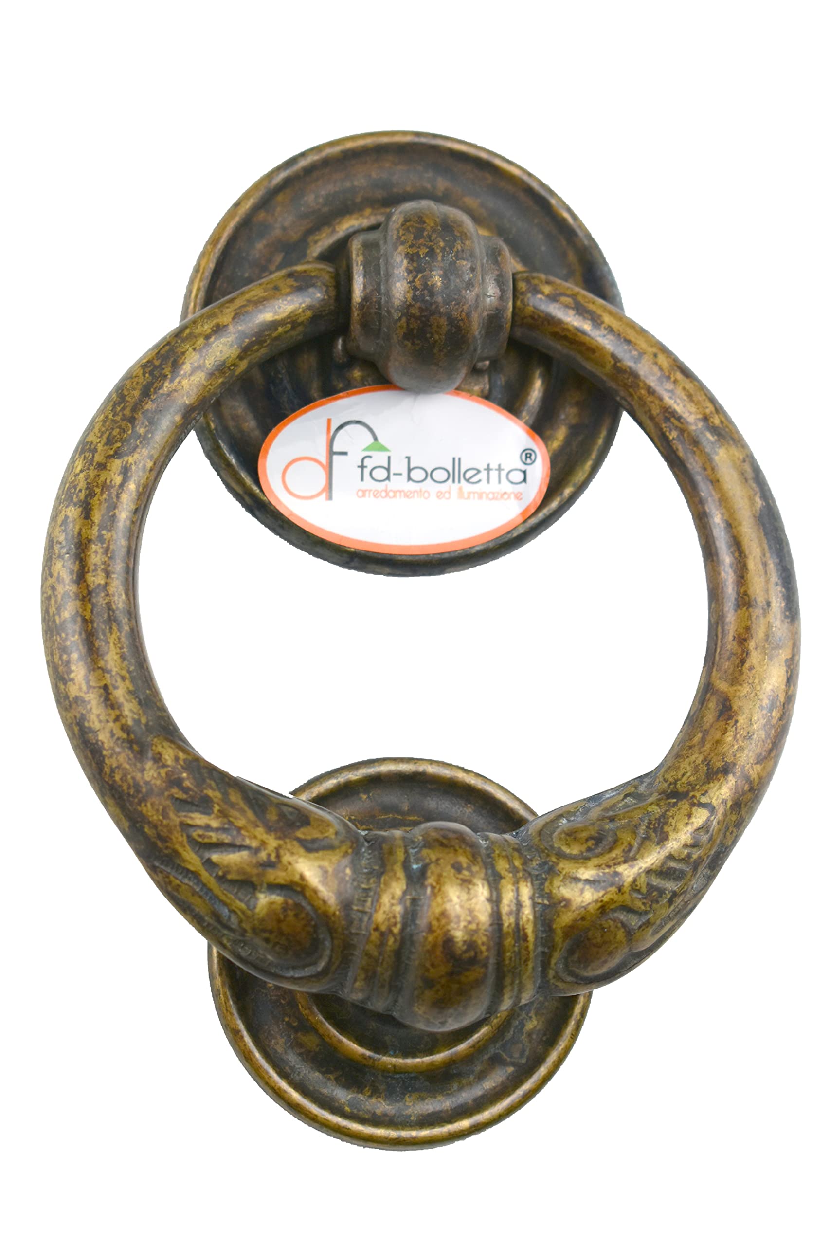Battente Porta,batacchi,Battente Ottone,Battente ad Anello btm1 Misure:H Battente 13cm,H Totale Come in Foto 14,5cm,Ø Anello 10cm.Interasse tra i Due perni 9cm