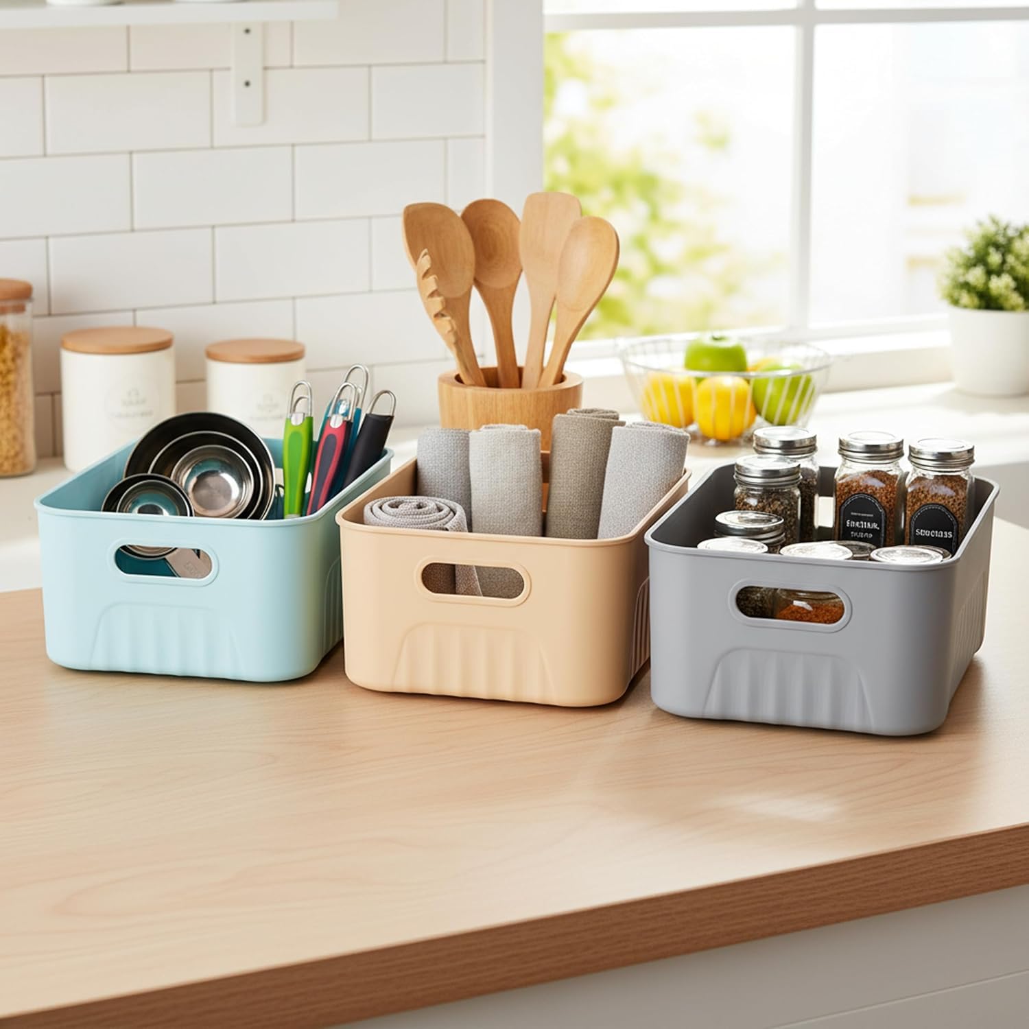 SR Plastic Storage Baskets Wardrobe Organizer Multipurpose Storage and Organisers for Kitchen, Clothes,Toys, Office – Durable & Stackable Storage Box and Organiser for Home & Kitchen(3 Pcs)-image-47