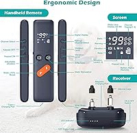 Vista 7 de Collar de choque para perro, collar eléctrico de entrenamiento para perros con control remoto de 2680 pies, IPX7 impermeable con 4 modos