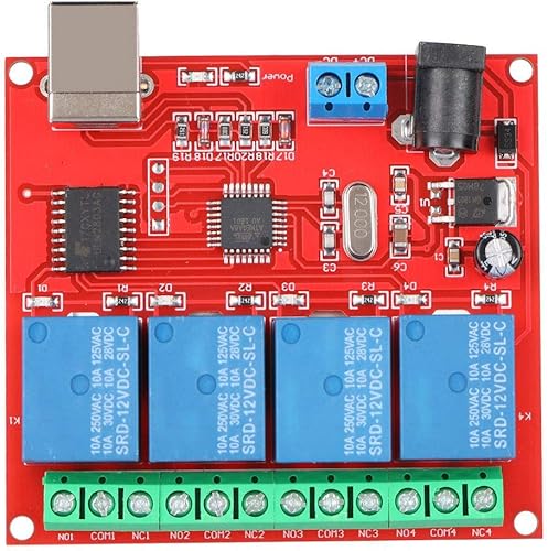 Miniatura 8 de Módulo de relé de interruptor de control USB de 4 canales de 12 V, controlador de interruptor de placa de relé, placa de expansión del módulo de