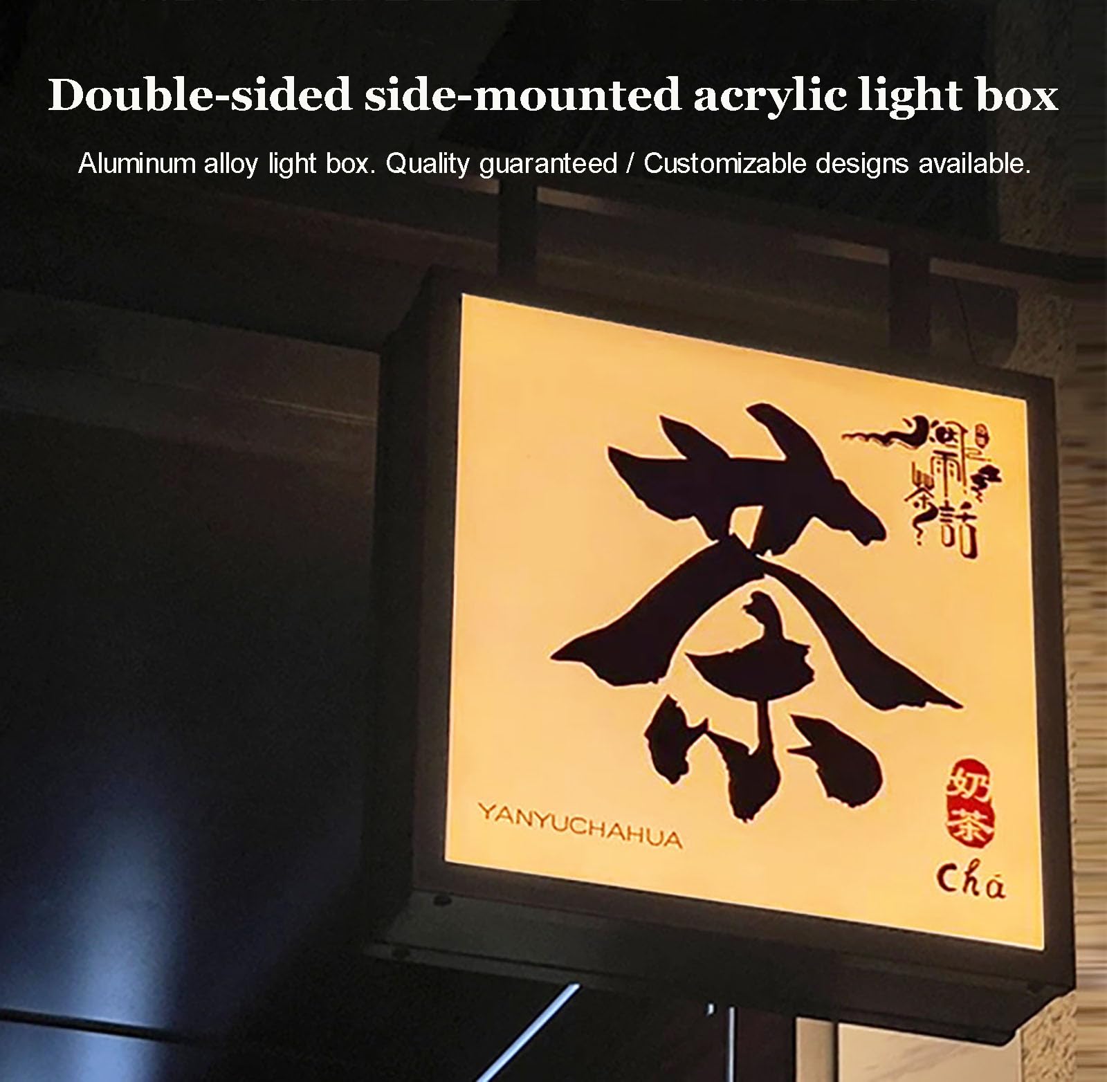 Cartel de caja de luz LED, cartelera iluminada de doble cara para publicidad al aire libre, exhibición personalizable para bar, restaurante, hotel, cafetería, 50 cm