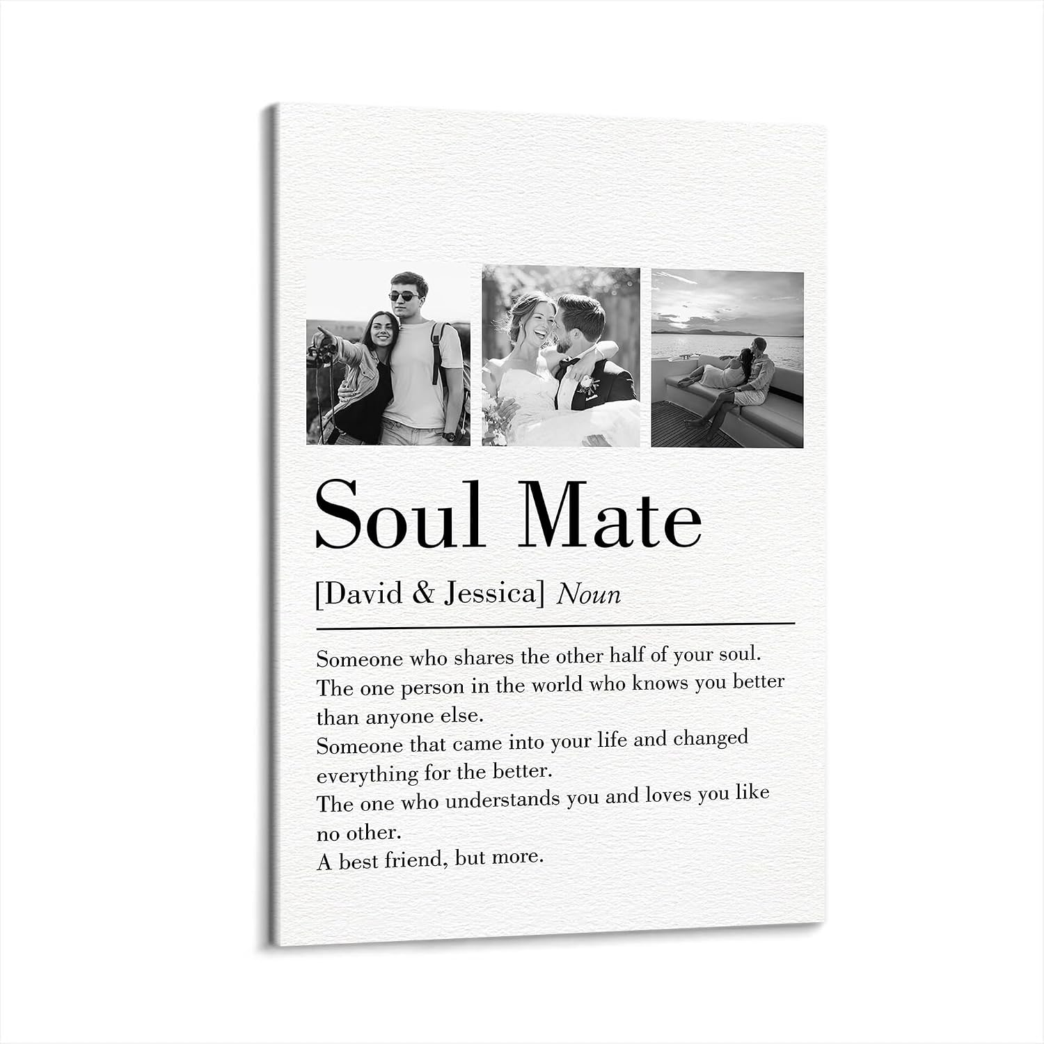 KiKiLuna Personalized Soul Mate Canvas Poster, Custom Photo Wall Art