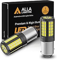 Vista 9 de Alla Lighting Bombillas LED 4014-84 SMD BAY15D 1157, señal de giro blanco de xenón de 6000 K, luces traseras de freno 7528 2357 3496 doble filamento