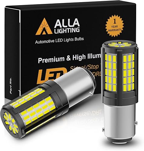 Miniatura 9 de Alla Lighting Bombillas LED 4014-84 SMD BAY15D 1157, señal de giro blanco de xenón de 6000 K, luces traseras de freno 7528 2357 3496 doble filamento