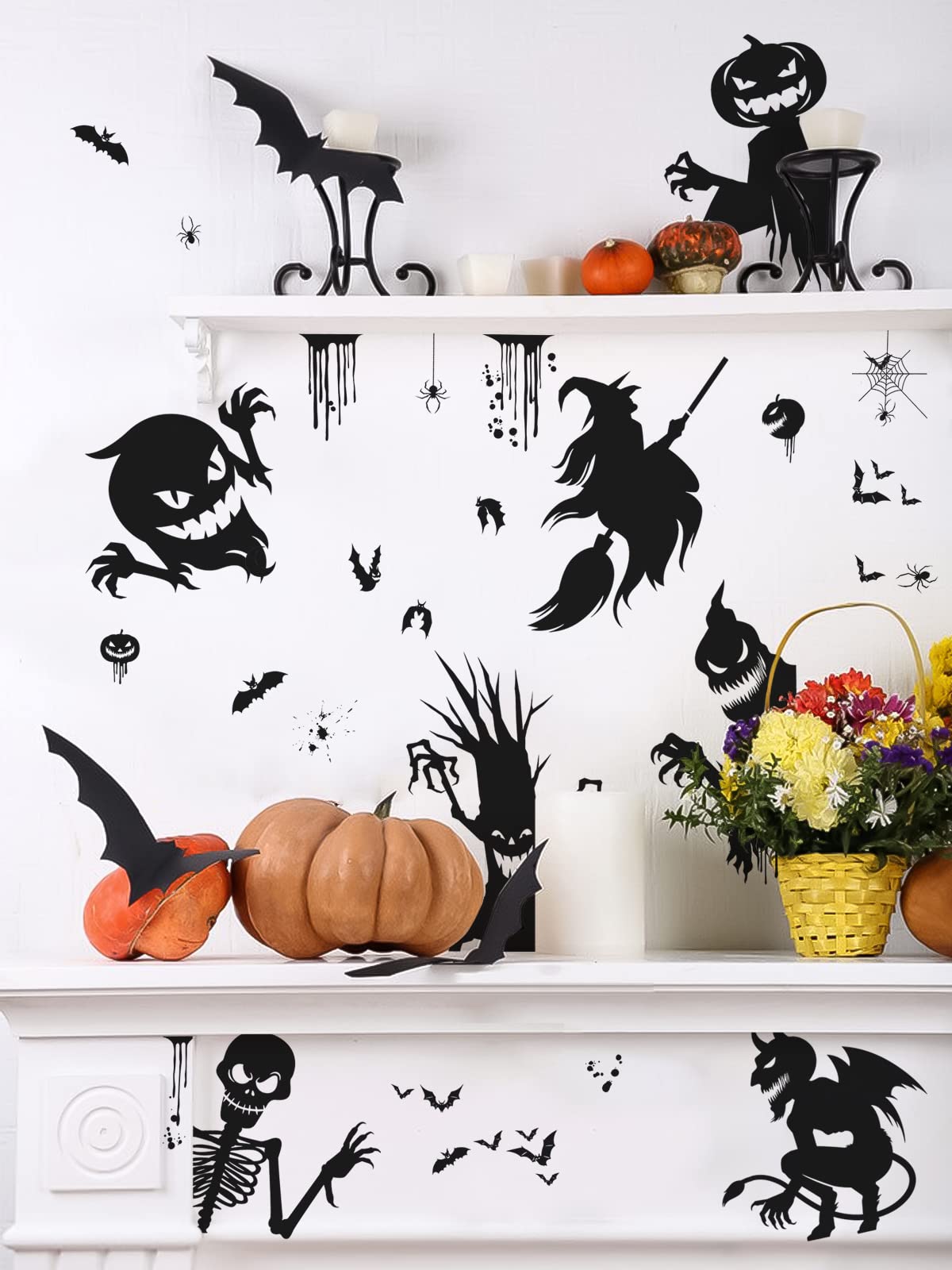 Fenêtre Effrayante, Décor D'Halloween, Décoration D'Halloween, Crânes