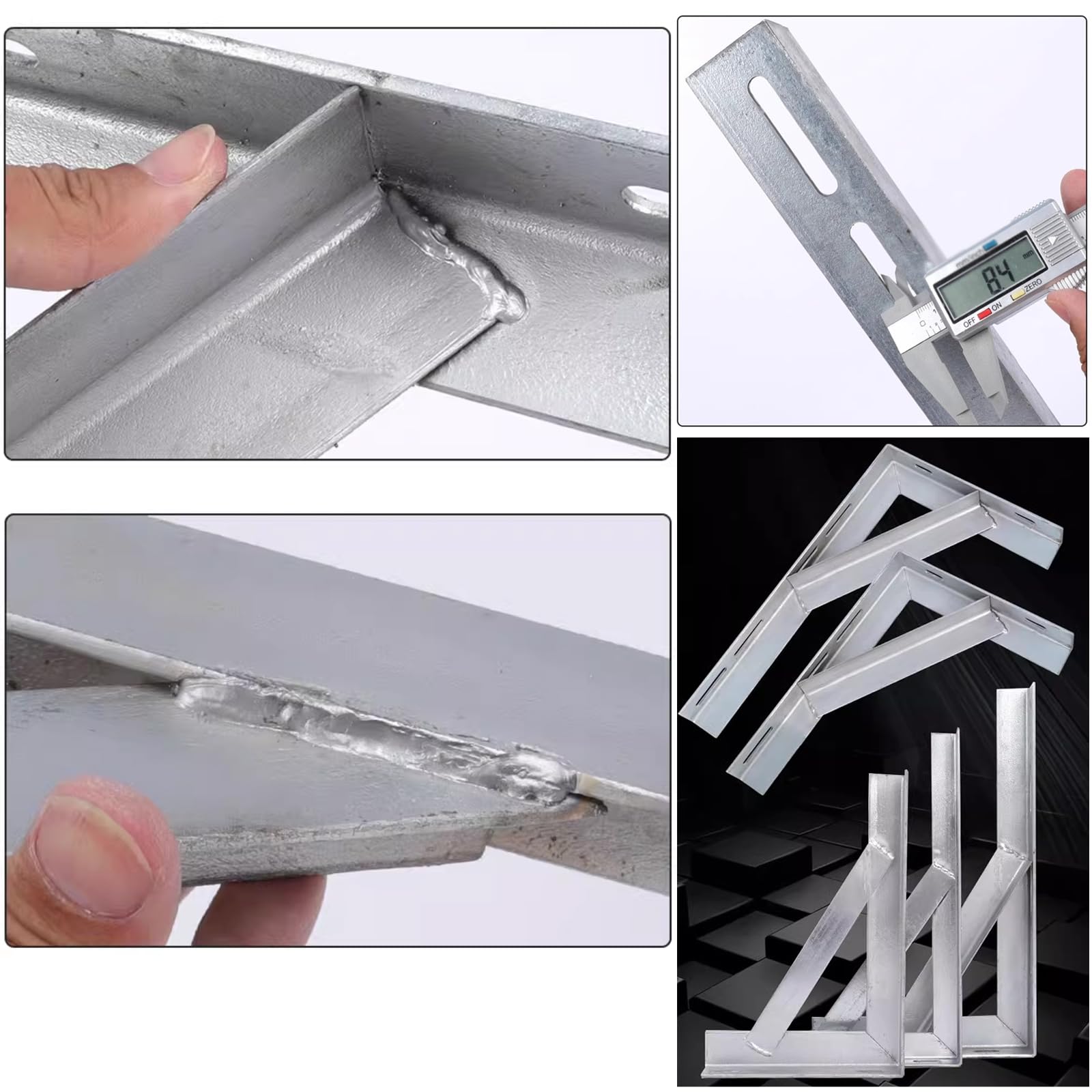 2x Soportes para Estantes Pesados de Pared,Escuadras para Estanterias de Triangulares de 90 Grados Angular,Estanterías del Hierro de Almacenamiento,con Tornillos,Plateado (60cm x 30cm)